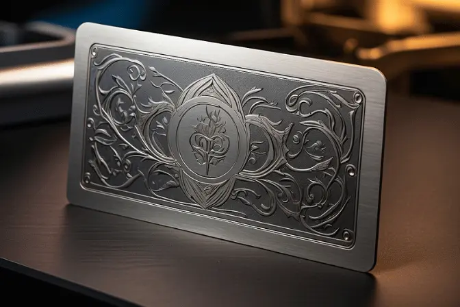 laser engraving equipment: Metal Business Card.