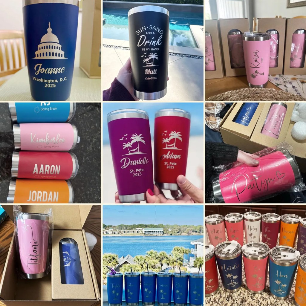 Personalized Laser Engraved tumblers