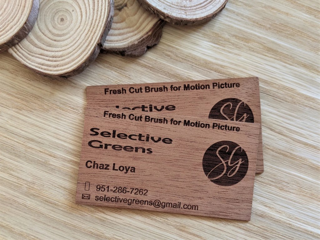 Custom Engraved Wood Business Cards