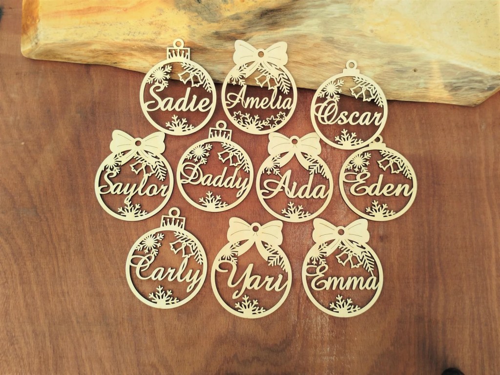 Custom Laser Engraved Holiday Ornaments